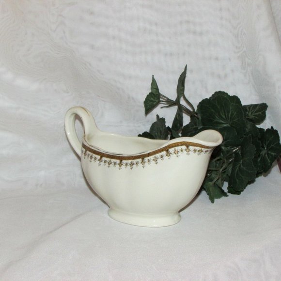 Vintage Gravy Boat Grindley Cream Petal Tan Black Band Dinnerware - Picture 5 of 7